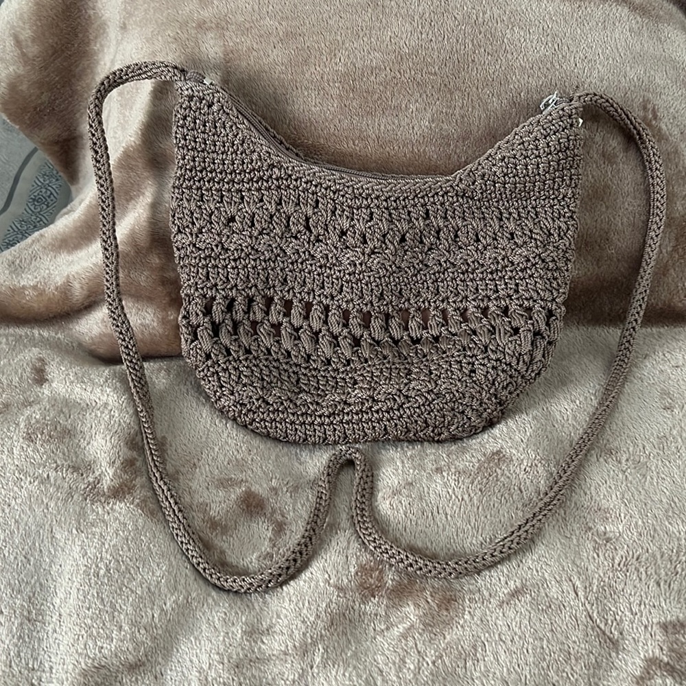 SAK Tan Crochet Crossbody Purse